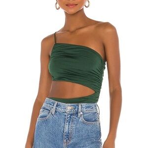 Green One-Shoulder Women's bodysuit Superdown